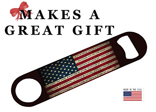 USA Flag Speed Bottle Opener - Patriotic Heavy Duty Stainless Steel Gift