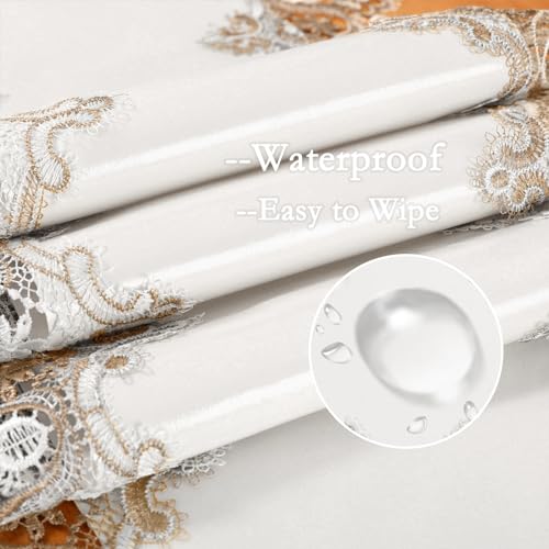 Off White 16 x 108 in Vintage Lace Macrame Table Runner – 108in / 16in Wide