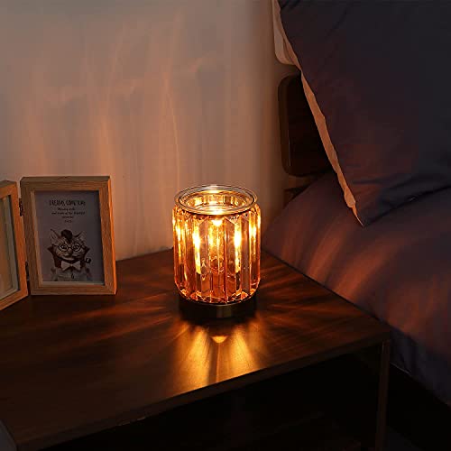 Electric Wax Melt Warmer with Golden Crystal Design, Fragrance Lamp