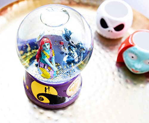 Light-Up Snow Globe with Swirling Glitter & Ceramic Base, 6 Inches