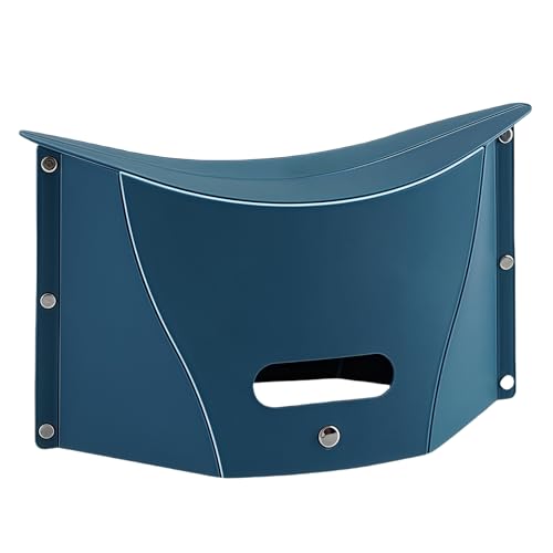 Portable Foldable Stool - Lightweight Collapsible Camping Chair, Dark Blue