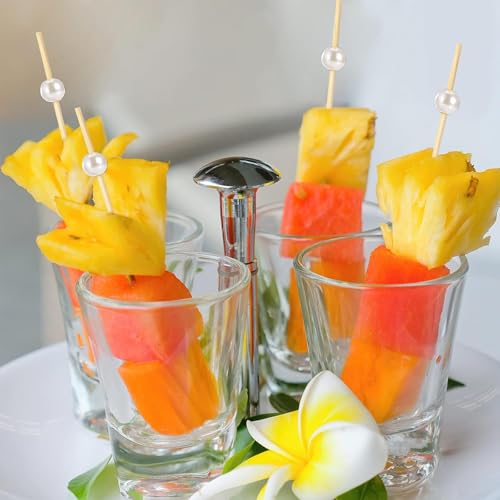 White Pearl Cocktail Picks - 100pcs Food Skewers for Appetizers & Drinks