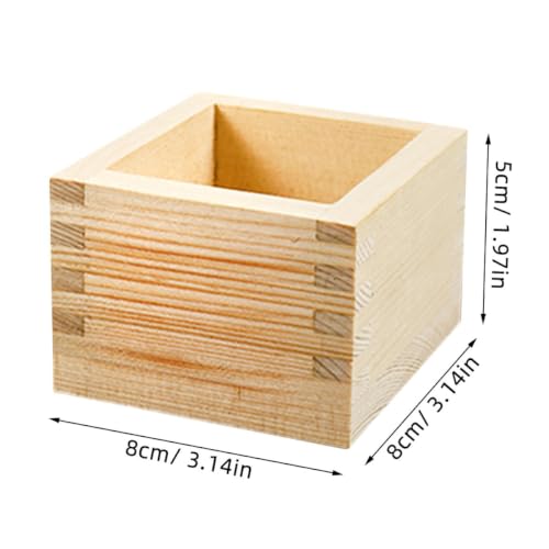 Japanese Wooden Sake Cup Holder Square 3.14in for Sushi Tea Home Decor Gift