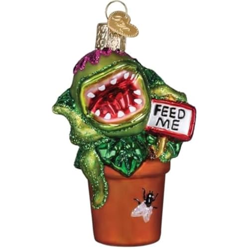Old World Christmas Venus Fly Trap Tree Ornament - Festive Handpainted Glass Decoration