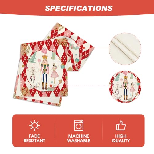 Artoid Mode Nutcracker Table Runner 13 x 108 in Red for Christmas & Holiday Decor