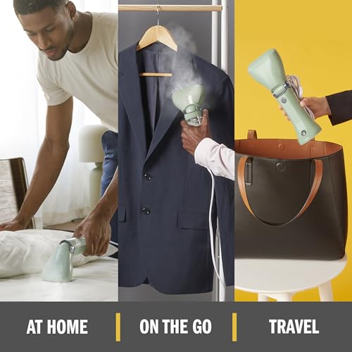 Portable Handheld Garment Steamer - Compact Travel Fabric Steamer, Mint Green