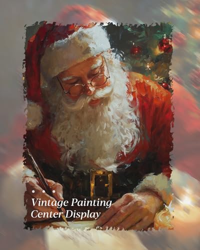 HUARCEY Framed Santa Claus Canvas Wall Art 12x16 In. - Christmas Bedroom Decor, Santa's Preparations (Framed)