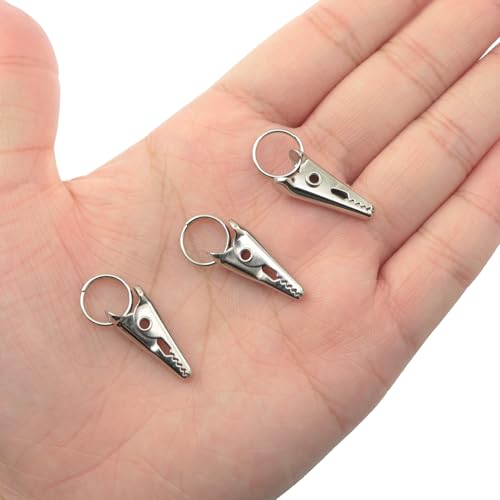 40-Pack Metal Alligator Clips with Double Loops for Christmas Tree Ornaments