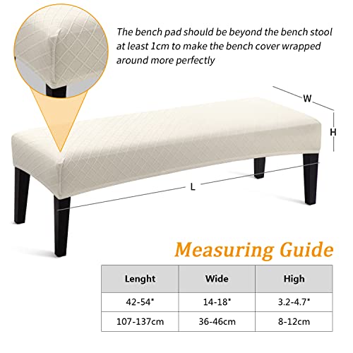 Stretch Jacquard Dining Bench Cover - Washable Slipcover Protector