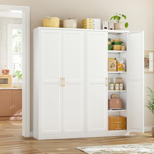71-Inch Tall Metal Kitchen Pantry Cabinet with 4 Adjustable Shelves