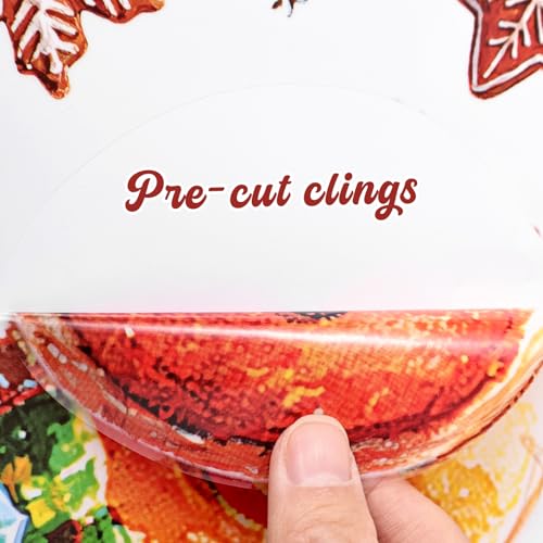Pawliss 2-Pack Extra Large Window Clings Gift Boxes Gingerbread Man Snowflakes