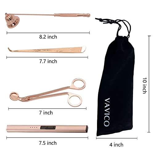 Candle Care Kit - Wick Trimmer, Snuffer & USB Rechargeable Lighter