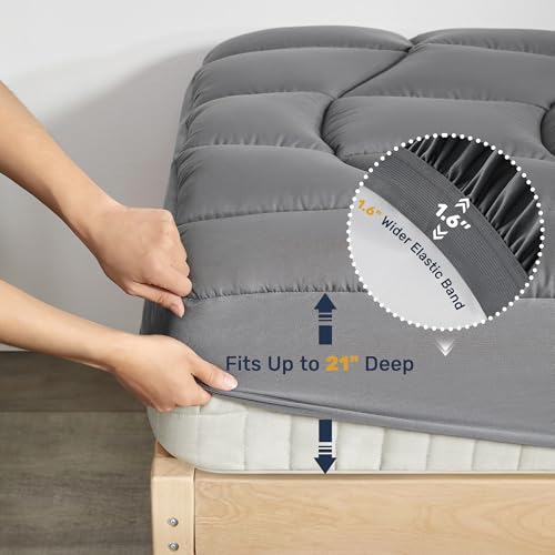 Twin XL Waterproof Mattress Pad - Noiseless Protector with Deep Pockets