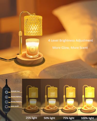 Adjustable Candle Warmer Lamp with Timer & Dimmer for Jar Candles