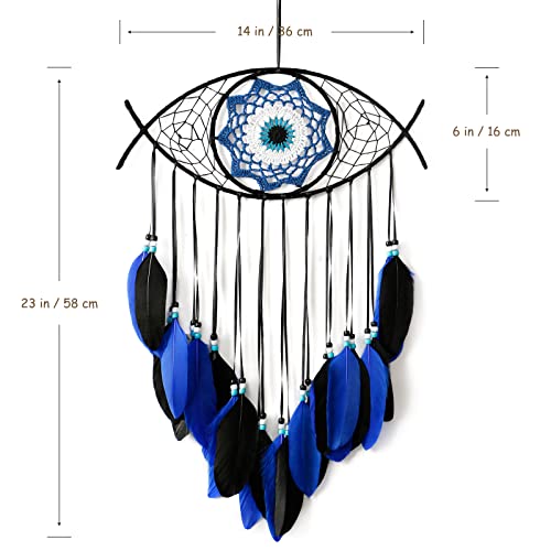 Handmade Evil Eye Dream Catcher Wall Hanging Decor for Bedroom