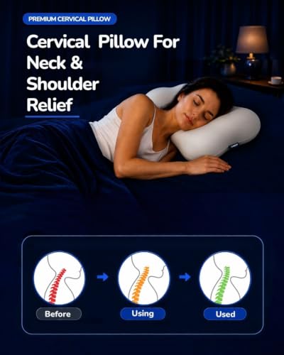 Cervical Neck Pillow for Sleeping - Ergonomic Memory Foam Support