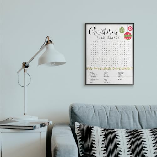 Christmas Word Search Framed Giclée Print - 24 x 30 in Midnight Black Frame, Stupell