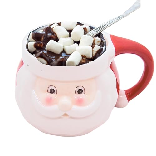 Santa Claus Face Mug - Festive Christmas Ceramic Drinkware, 3.75 Inches
