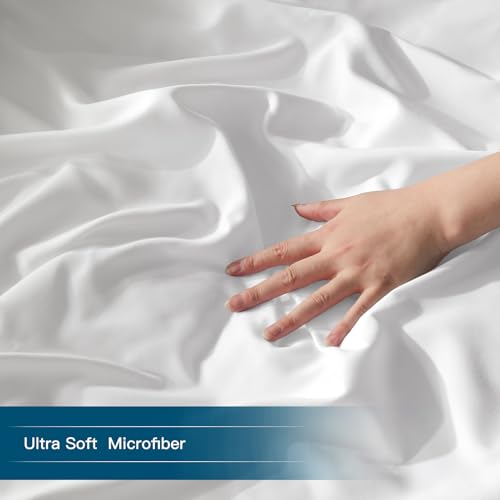 Oversized King Duvet Cover 120x120 inch - Ultra Soft Microfiber White