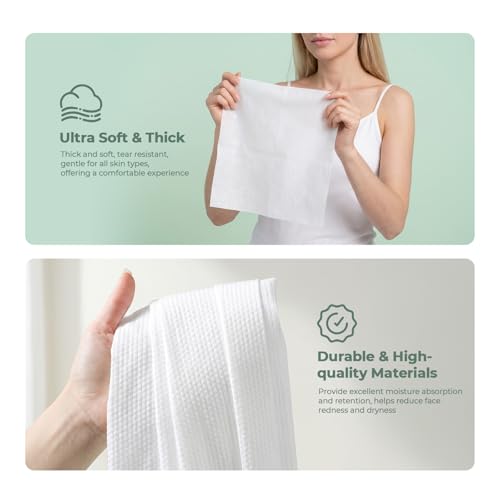 60 Pcs Compressed Face Towel Refills - 100% Viscose Disposable Facial Wipes