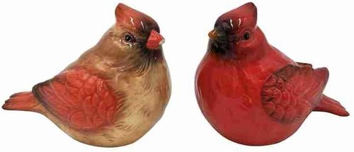 Comfy Hour Red Cardinal Salt and Pepper Shakers - Artisan Crafted Stoneware Kitchen Decor | 2-Count