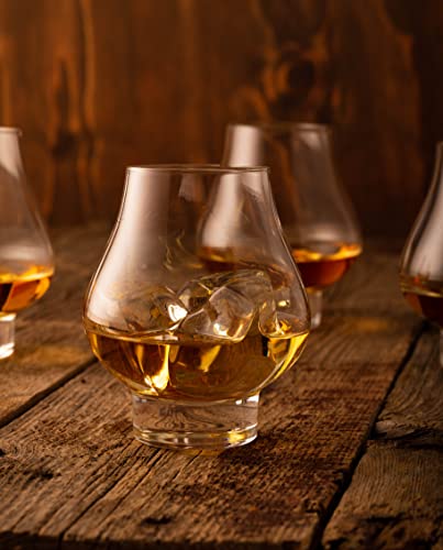 LUXBE 4-Pack Crystal Whiskey & Brandy Glasses - 7.1oz Tasting Glasses Set