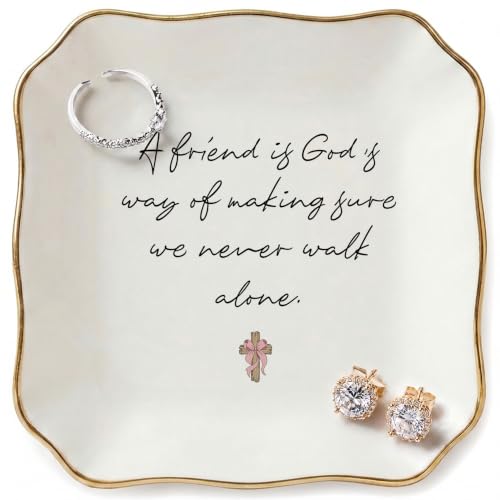 Christian Jewelry Tray with Bible Verse for Women - Pink Bow Variation