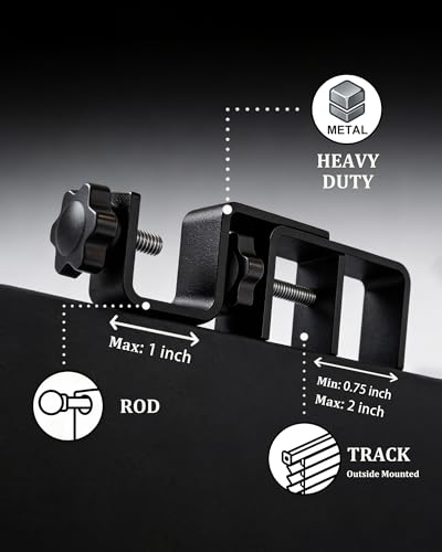 No Drill Curtain Rod Brackets for Blinds - Adjustable Tool-Free Holders