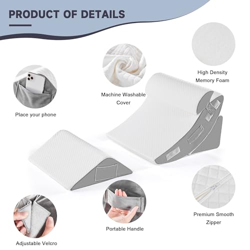 4PCS Orthopedic Wedge Pillow Set for Sleep and Pain Relief