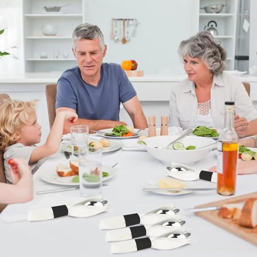 500 Pcs Black Self-Adhesive Napkin Bands for Silverware Wraps