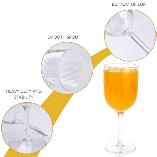 Set of 6 Unbreakable 12 oz Acrylic Wine Glasses, Stackable Plastic Tumblers