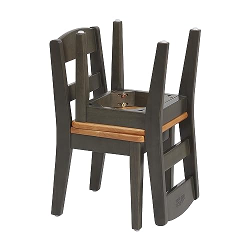 ECR4Kids Hideaway Chair, Kids Furniture, Honey/Grey Wash, 2-Pack