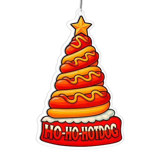 Hotdog 2 Side Printed Acrylic Ornament - Funny Christmas Food Decor, Foodie Gift