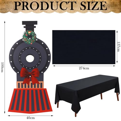 3 Set Christmas Express Train Cardboard Decor Props - Holiday Party Decorations