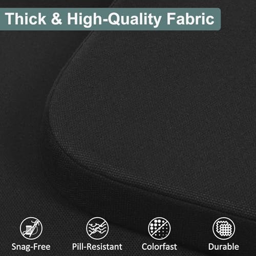 Memory Foam Dining Chair Pads with Ties, Non-Slip Kitchen Seat Cushions, Black