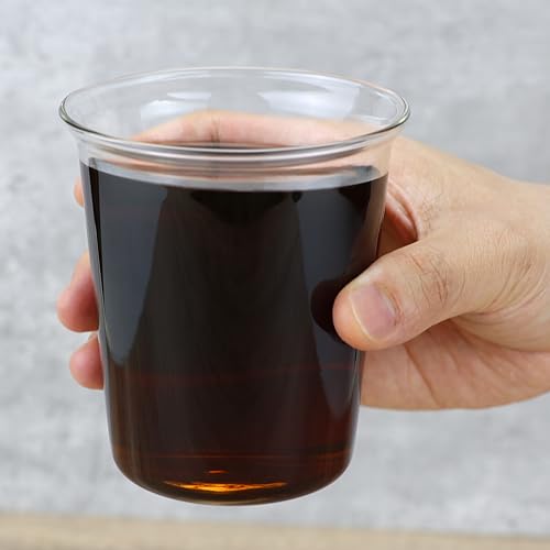 Clear Borosilicate Glass Drinking Cups, 13.5oz Set of 2