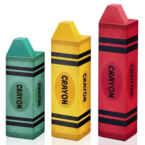 GlikCeil 3 Pcs Crayon Table Decor - Back-to-School Classroom Wooden Signs (Crayon)
