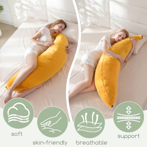Banana Shape Memory Foam Body Pillow - Soft Decorative Cushion