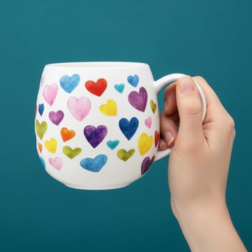 Glen Mila Cute 11oz Heart Pattern Bone China Coffee Mug