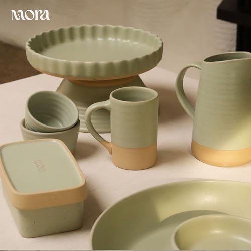 MORA Thyme Ceramic Tea Mug with Infuser, Lid & Spoon - 12 oz, Microwave & Dishwasher Safe