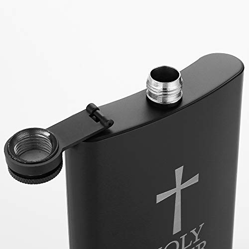 JXS 8oz Black Stainless Steel Hip Flask Leakproof Liquor Bottle with Funnel - Gift Pack