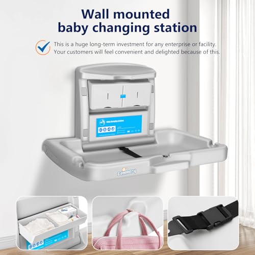 Wall Mounted Baby Changing Station - Heavy Duty Foldable Diaper Table