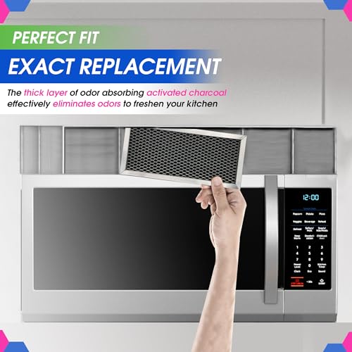 Microwave Charcoal Filter Replacement 8.67" x 3.95" - 2 Pack