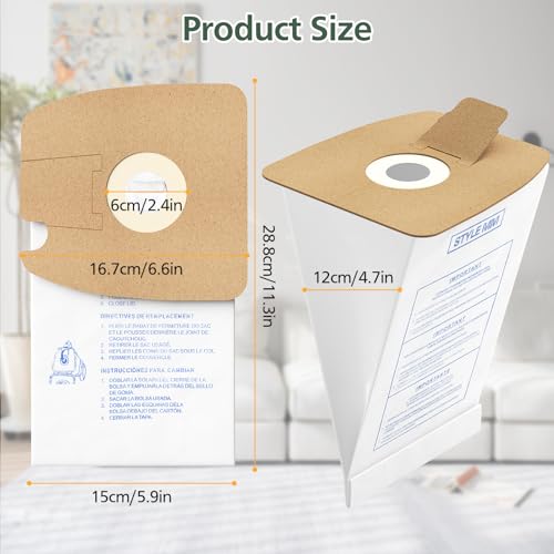 20 Pack Vacuum Bags for Eureka Mighty Mite 3670 3680 Canister Vacuums - Strong Compatibility
