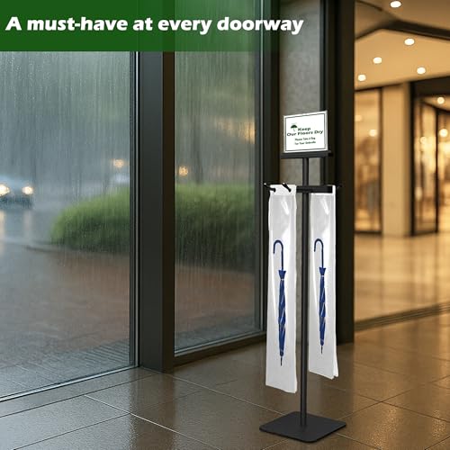 Umbrella Bag Stand with 200 Disposable Plastic Wet Umbrella Bags
