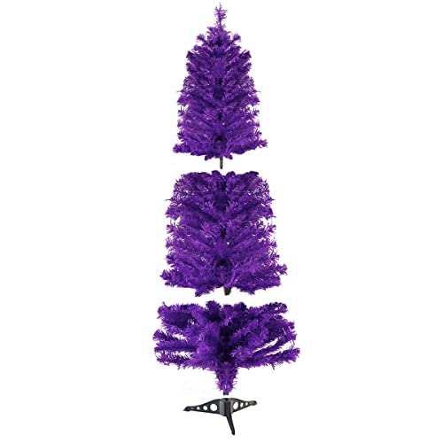 S_SSOY 3ft Purple Unlit Artificial Christmas Tree with PVC Stand - Home & Office Decor
