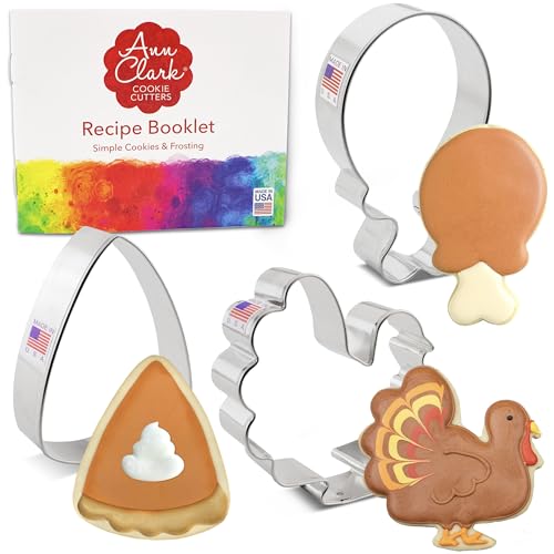 Thanksgiving Cookie Cutter Set of 3 - Made in USA Holiday Baking Tools