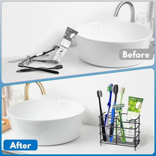 Urbanstrive Stainless Steel Toothbrush Holder Stand - Black Small