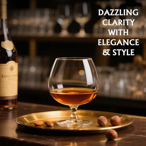 Physkoa Set of 4 22 oz Large Brandy Snifter Glasses - Cognac & Spirits Tasting