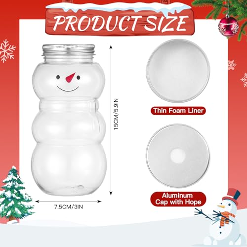 Sliner 20 Set Snowman Christmas Drink Bottles with Straws - Holiday Favors